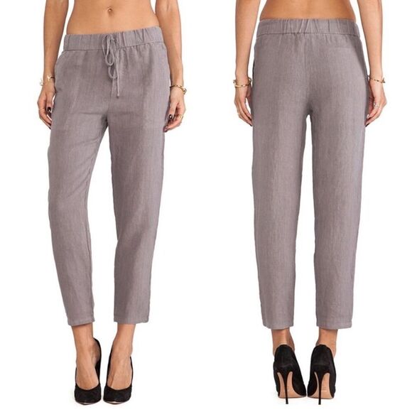 Krisa The Boyfriend Linen Pant in Sand NWT Size Medium - Picture 1 of 6